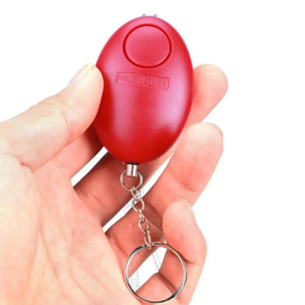 Self Defense Keychain Alarm Egg Shape 120dB LED Lighting Women defensa Security Safety Alarm Keychain Emergency Alarm