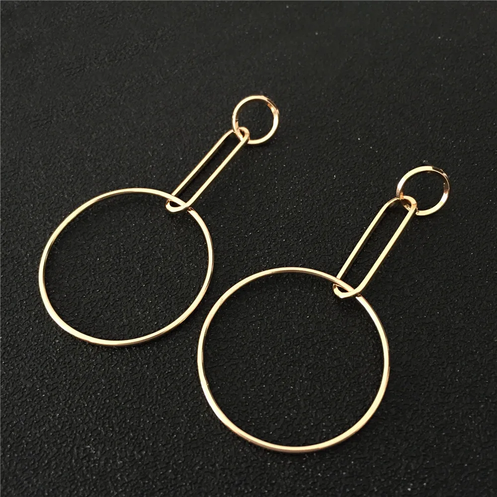 Simple Casual Women Drop Earrings Gold Color Coin Geometric Oval Circle Dangle Earrings for Women Fashion Vintage Boho Jewelry