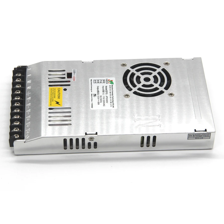 Special LED display power supply With Fan Ultra-thin 110/220VAC Input, 5V 60A 300W Output Switching Power Supply