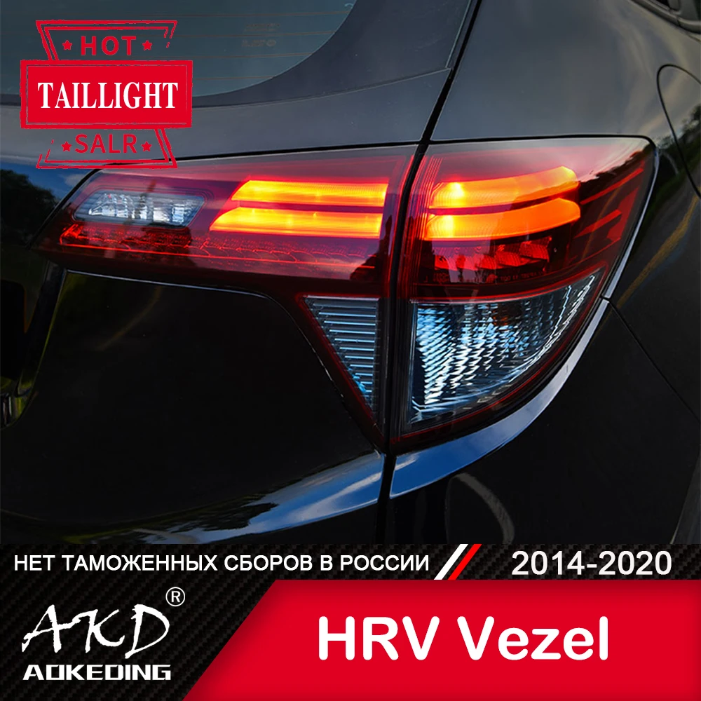 Tail Lamp For Car HRV Vezel 2014-2019 LED Tail Lights Fog Lights Daytime Running Lights DRL Tuning Cars Accessories HR-V