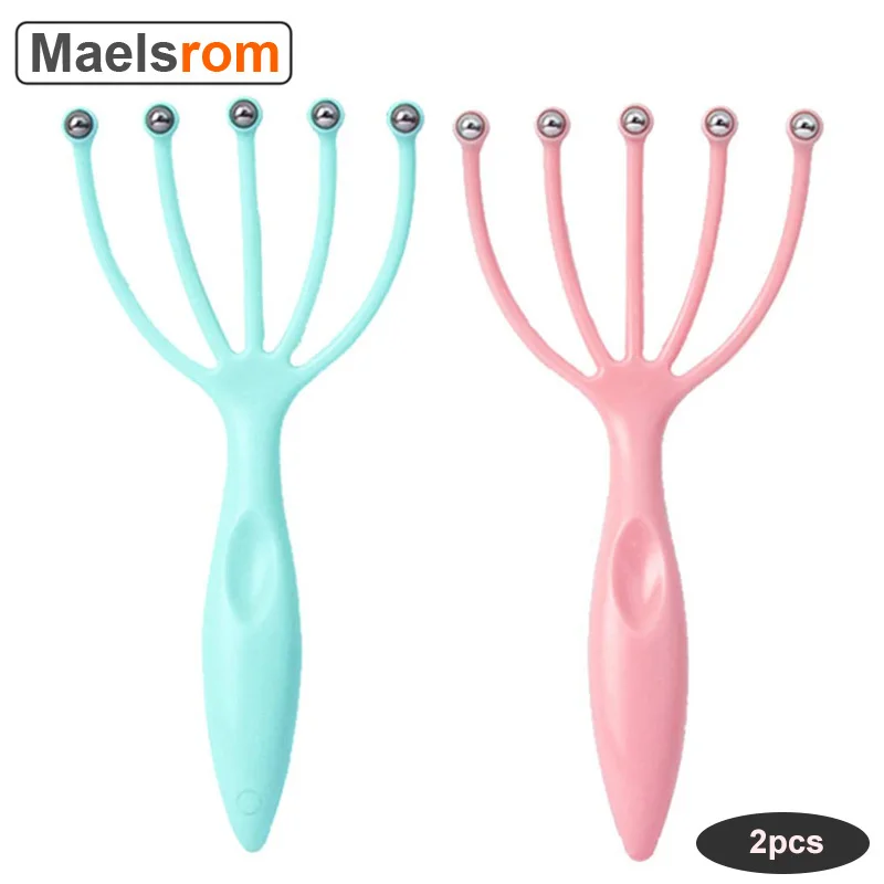 

Portable Scalp Head Massager HandHeld Steel Ball Head SPA Massager for Deep Relaxation & Stress Reduction Five Finger Massage