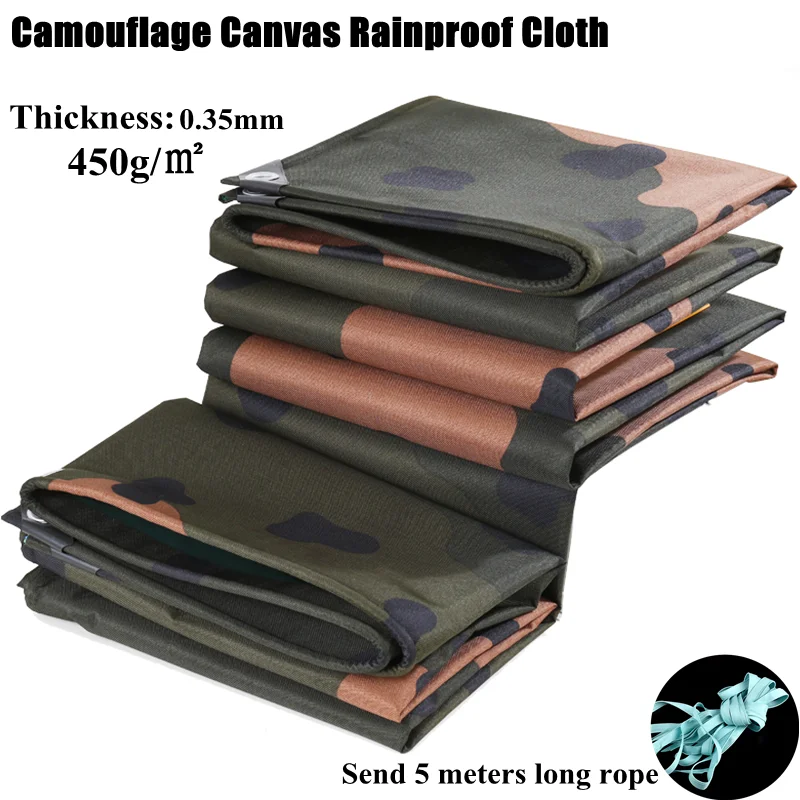 0.35mm Camouflage Tarpaulin PVC Coated Rainproof Cloth Outdoor Awning Truck Canopy Waterproof Oilcloth Oxford Cloth Shading Sail