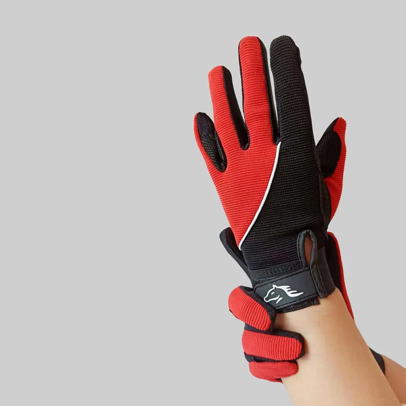 الصيف الأطفال الفروسية قفازات عدم الانزلاق قفازات الأطفال قفازات قيادة معدات ركوب الخيل معدات الفروسية سيليكون