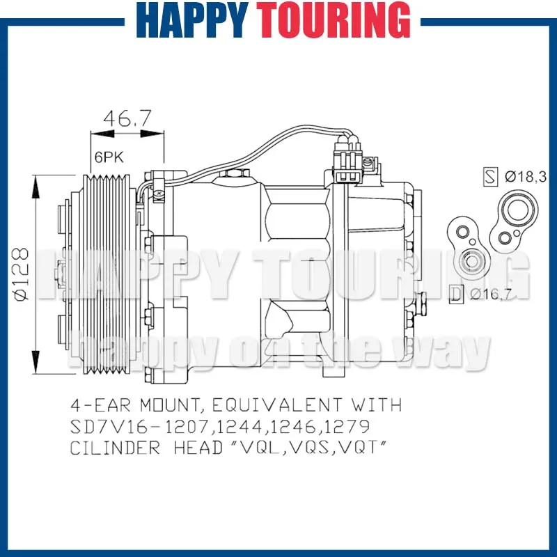 Компрессор переменного тока SD7V16 для VW TRANSPORTER IV для VW LT 28-35 II для VW LT 28-46 II 2,5/2,8 7D 0820805 C 7D 0820805 Г 7Д 0820805 H