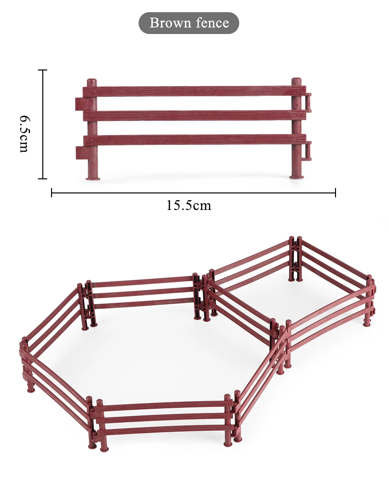 Oenux Simulation Bauernhof Zaun Szene Spielzeug Bäume Haus Bauer Einhorn Tiere Modell Miniatur Handwerk Hause Dekoration Nette Kinder Geschenk – Detail 6