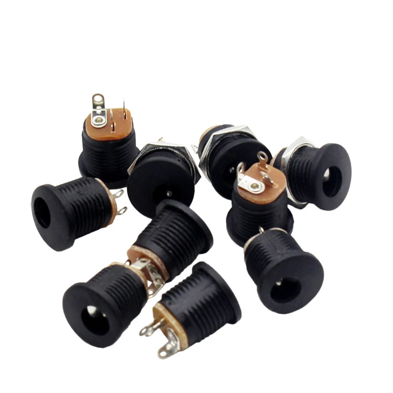 10 Pcs black DC022 DC-022K 5.5 x 2.1mm 5.5*2.1 DC Power Socket/ DC Connector Panel Mounting DC-022 With Card slots