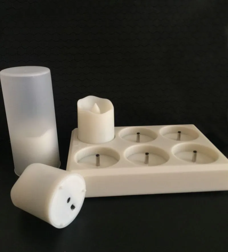 Pack of 6 USB Rechargeable Remote Controlled Flameless Wavy Edge LED Candle Lamp Tealight Votive Home Table Lighting Decoration