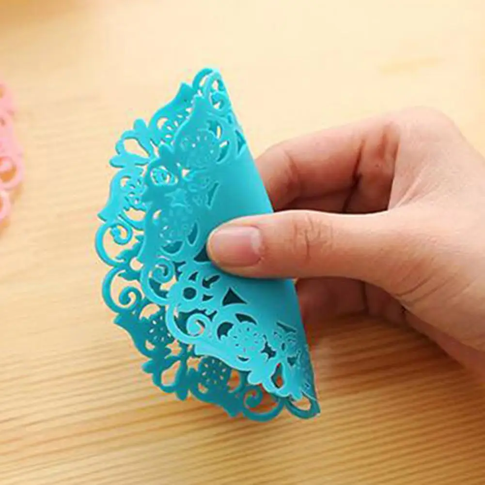 6 Pcs Lace Flower Doilies Silicone Coaster Tea Cup Mats Pad Insulation Placemat