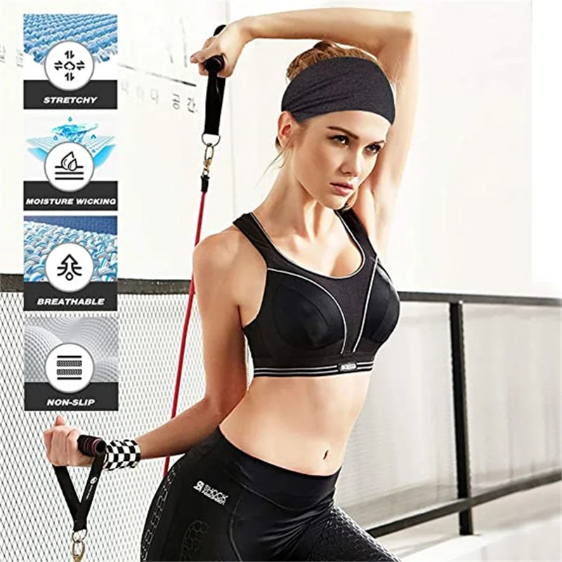 Elastische Yoga Stirnband Sport Schweißband Männer Frauen Laufen Sport Haarband Turban Outdoor Fitness Gym Schweißband Sport Bandage