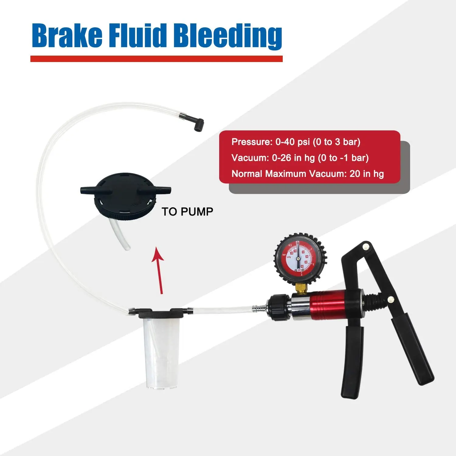 Auto Hand Held Vacuum and Pressure Pump Tester Brake Clutch Fluid Bleeder Tool Kit Oil Change Power Steering Fluid Bleeding Set