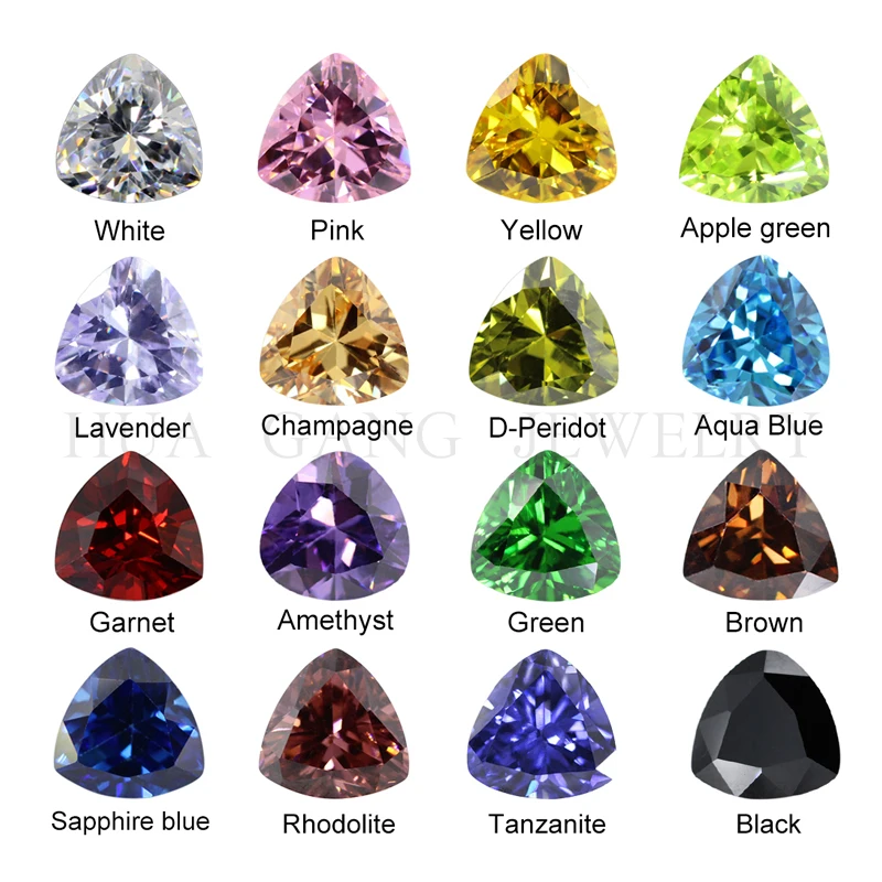 5A Trillion Shape Multicolor color Cubic Zirconia Stone Brilliant Cut Loose CZ Synthetic Gems Beads For Jewelry