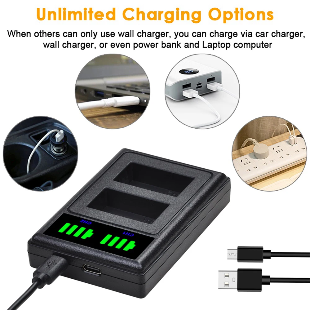 1800mAh NB-7L NB 7L بطارية لكاميرات كانون PowerShot G10 G11 G12 SX30 SX30IS كاميرا رقمية + LED شاحن USB مزدوج