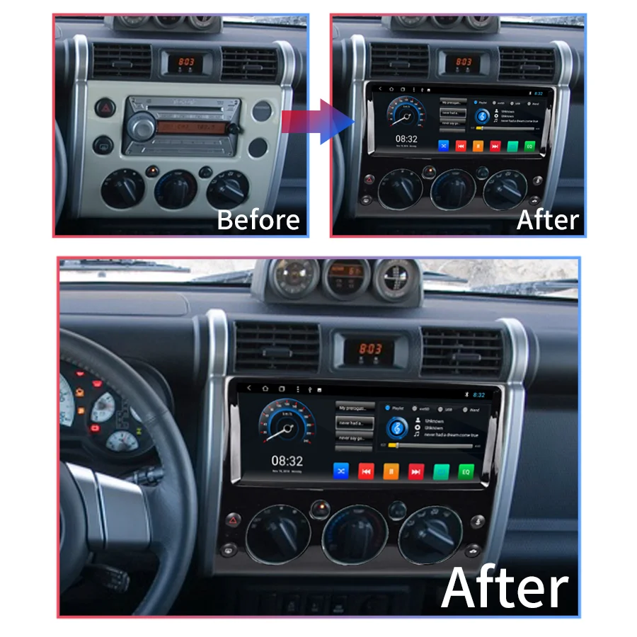 

12.3'' Android 10.0 Navigation Radio Car DVD Player For Toyota FJ Stereo Multimedia Player Auto Radio