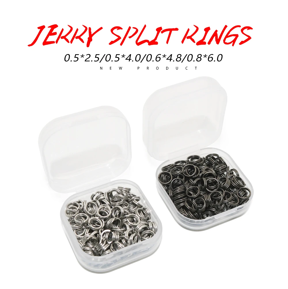 Jerry Stainless Steel Fishing Split Rings Hard Bait Flat Ring Connector Spoon Lure Double Loop 100pcs Fishing Accessories Tackle
