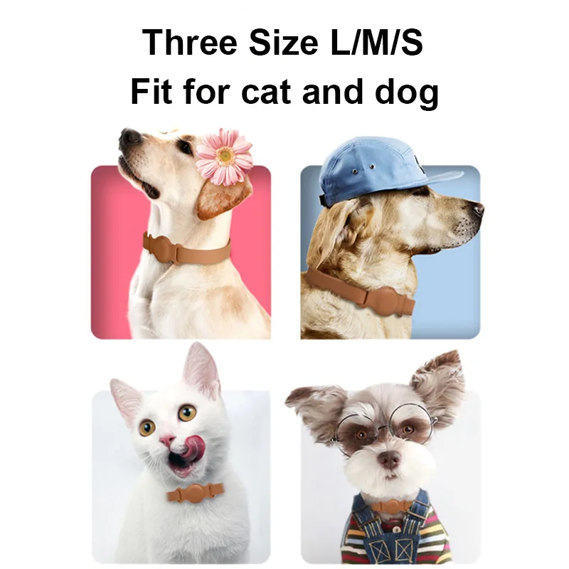 Original Airtag Pet Collar For Dog Adjustable Leather Cat Necklace With Apple Airtags Holder Anti-lost Pet Supplies Accessories