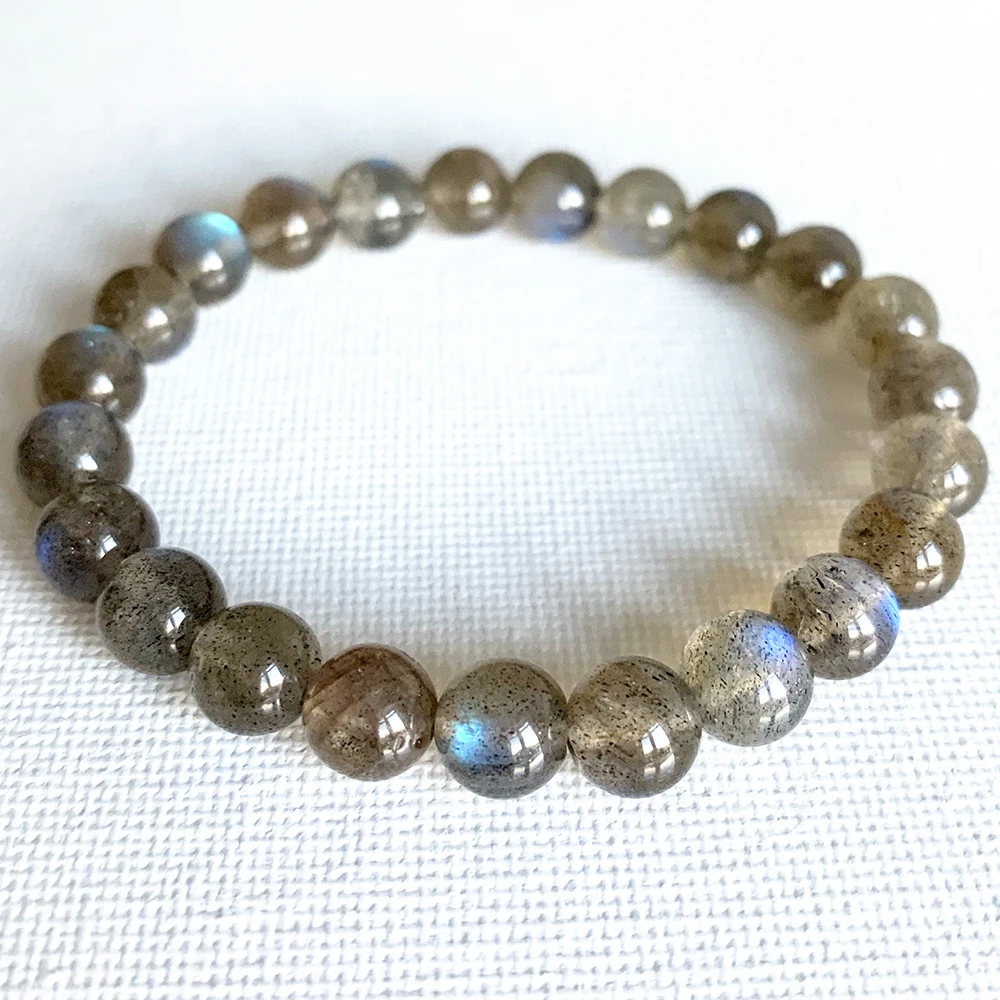 Ruberthen AAA Grade 8 MM Labradorite Bracelet Natural Gemstone Energy Power Bracelet High Quality Handmade Mala Beads Bracelet