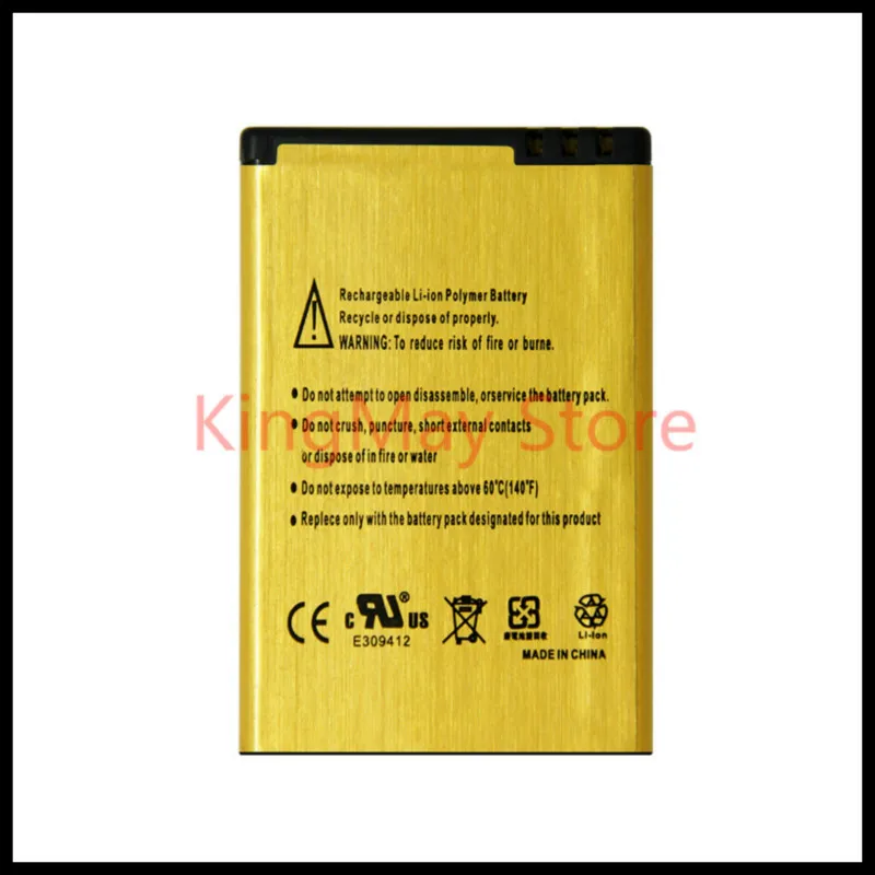 Batterie or haute capacité pour NOKIA N97, E61i, E63, E90, E95, E71, 6650F, N810, E72, 2 pièces/lot