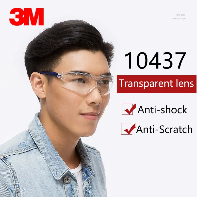 3M The New 10437 goggle fashion motion Riding Safety glasses High definition Anti-fog Anti-UV original protective glasses