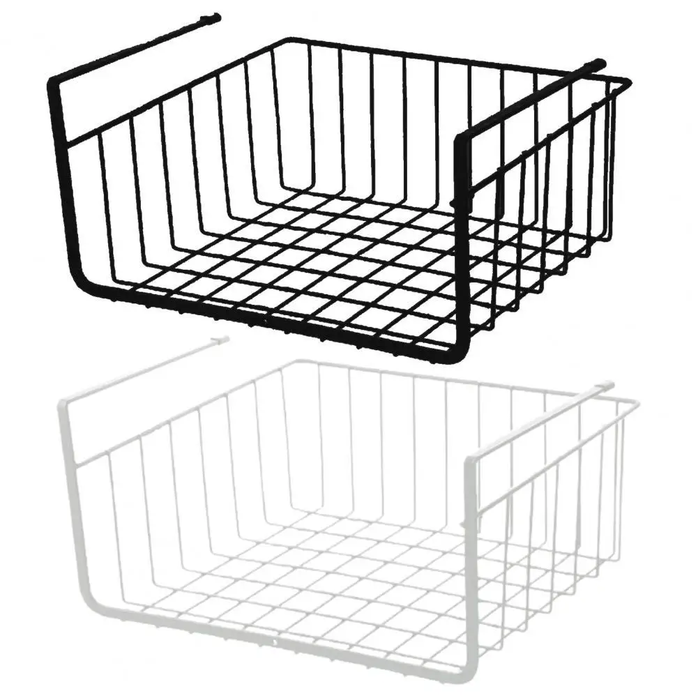 

Under Shelf Basket Stylish Embedded Thicken Wrought Iron Strong Load-bearing Table Cabinet Hanging Shelf for Kitchen