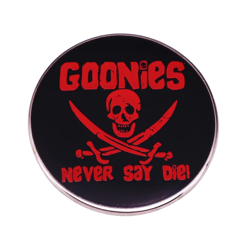 Goonies Never Say Die enamel Pin A post-rock band from Blackpool England Button Badge Gothic dark logo brooch