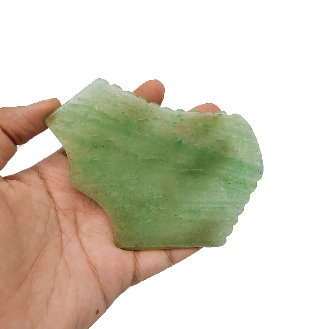 

Hot Shape Green Aventurine Jade Gua Sha Board Skin Scraping Face, Back, Neck ,Arm Massger