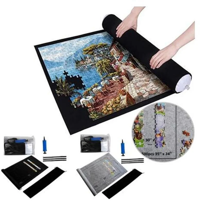 Puzzle Mat Jigsaw Roll tappetino in feltro tappetino da gioco Puzzle coperta per fino a 3000 pezzi accessori per Puzzle borsa da viaggio portatile