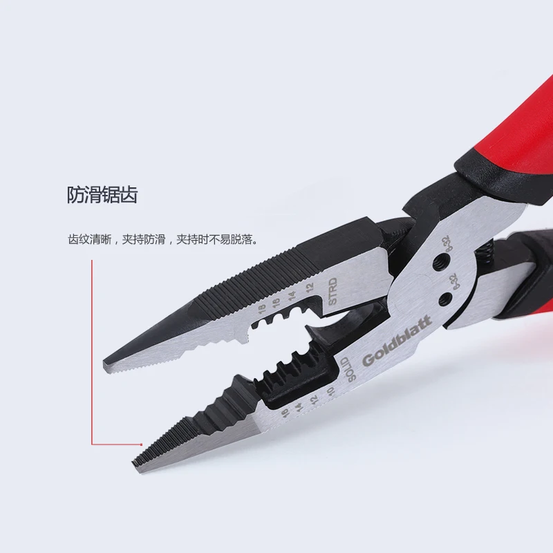 Goldblatt 8 pollici Lungo Naso Pinze Multi Functional Pinza Cable Wire Cutter Pinza wire stripper