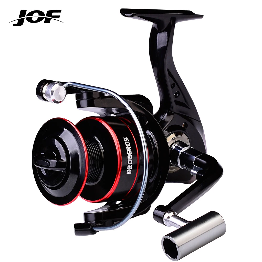 JOF-Carrete de pesca giratorio de acero inoxidable 5,2: 1, Carrete de arrastre máximo de 8KG, para pesca en agua salada