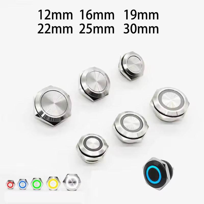 Electric Waterproof Power 12v Led Momentary Mini Push Button Switch Micro Pressure Switches 220v 24v Smart Home 12mm