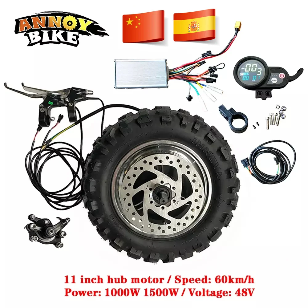 11 Inch Off-road Electric Scooter Hub Motor Kit 48V1000W1500W Motorcycle Engine TX Motor 60km/h Elektrikli Bisiklet Bicicleta