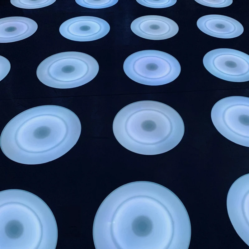 Waterproof LED Dance Floor Tile Lamp Led Round Flood Tile Light LED Colorful Dance Floor Light for Night Club DJ Disco Bar