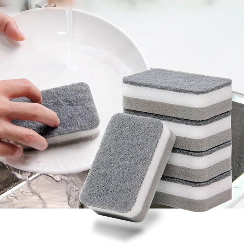 

5PCS Cleaning Sponge Washing Sponge Non-Scratch Soft Thick Scrub Sponge Dish Scrubber Sponge Household Accessories Kitchen Tools