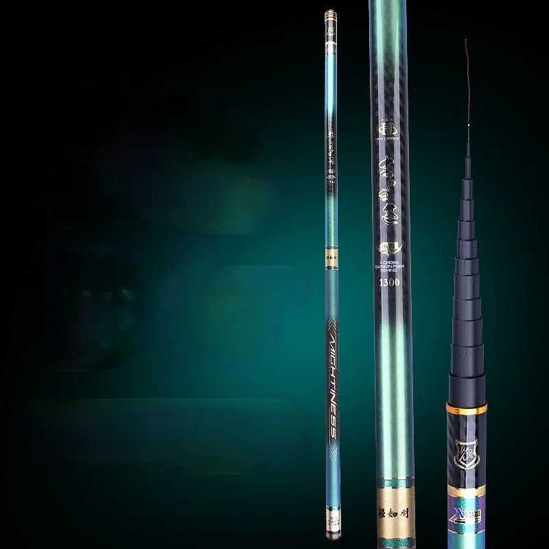 Superhard Carbon Fiber Power Hand Pole 8M/9M/10M/11M/12M/13M Super Light Taiwan Fishing Rod Telescopic Fishing Olta Pesca