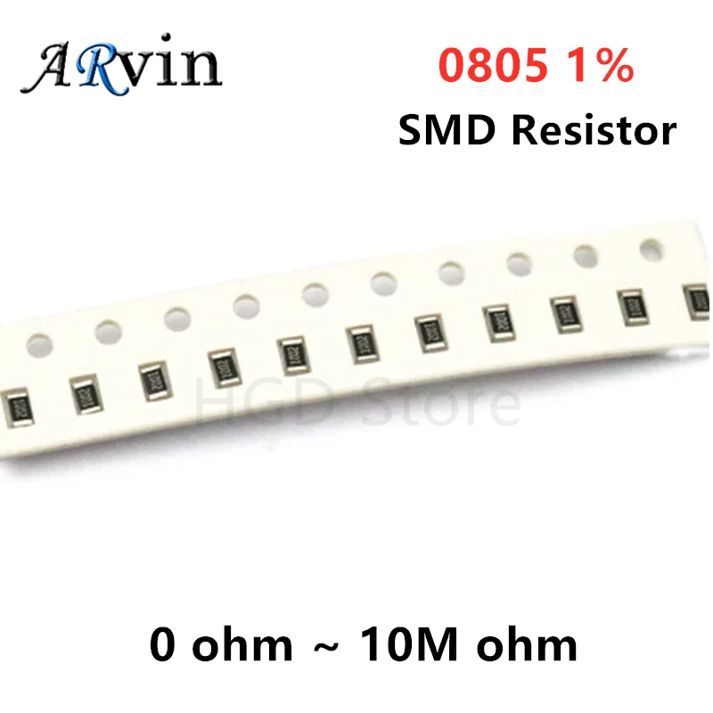 300Pcs 1% 0805 SMD Resistor 0R ~ 10M 1/8W 0 0.1 1 10 100 150 220 330 ohm 1K 2.2K 10K 100K 0R 1R 10R 100R 150R 220R 330R 1M 10M