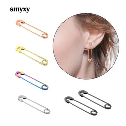 2Pcs/1Pair Men/Women Safety Pin Long Stud Earrings Stainless Steel Personality Creative Street Pop Gothic Punk Jewelry