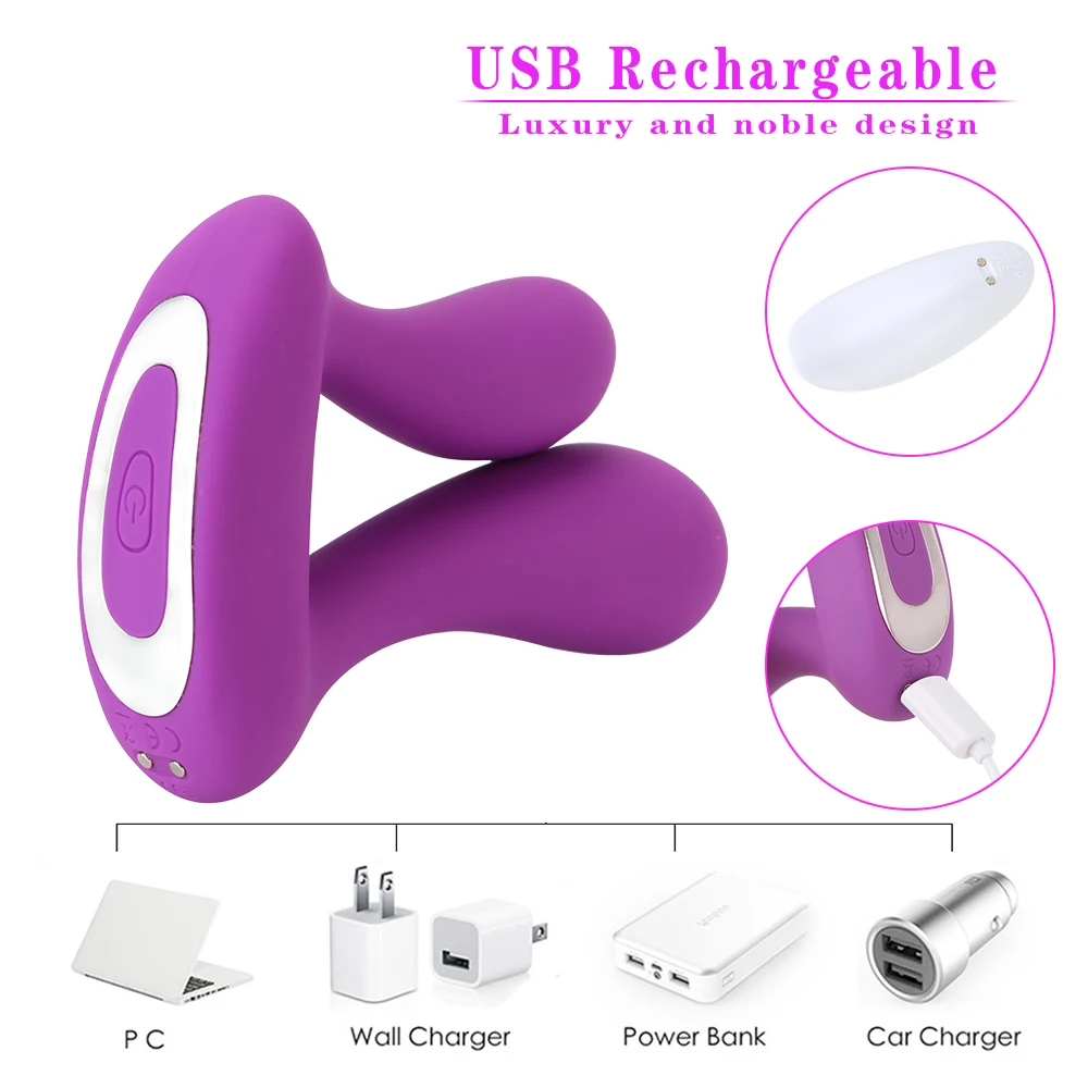 Double Penetration Dual Head Anal Plug Vibrator Anus Vagina Massager 9 Speed G-Spot Stimulator Remote Control Sex Toys For Woman