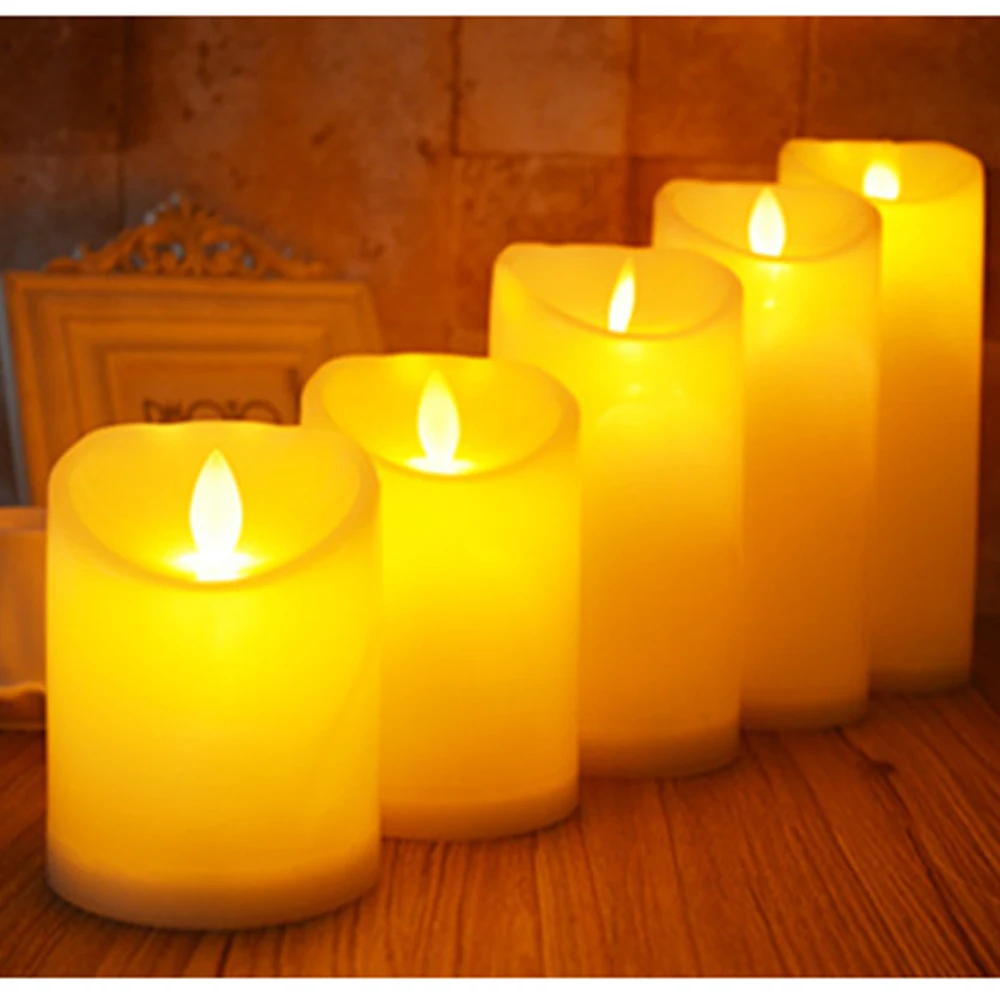 Creative led electronic candle light thick glossy simulation swing candle Valentine's day and Halloween party supplies