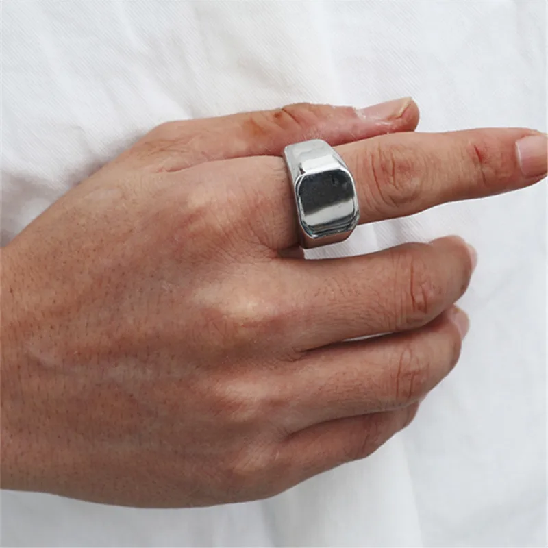 Geometric Design 14mm Stainless Steel Ring For Men And Women