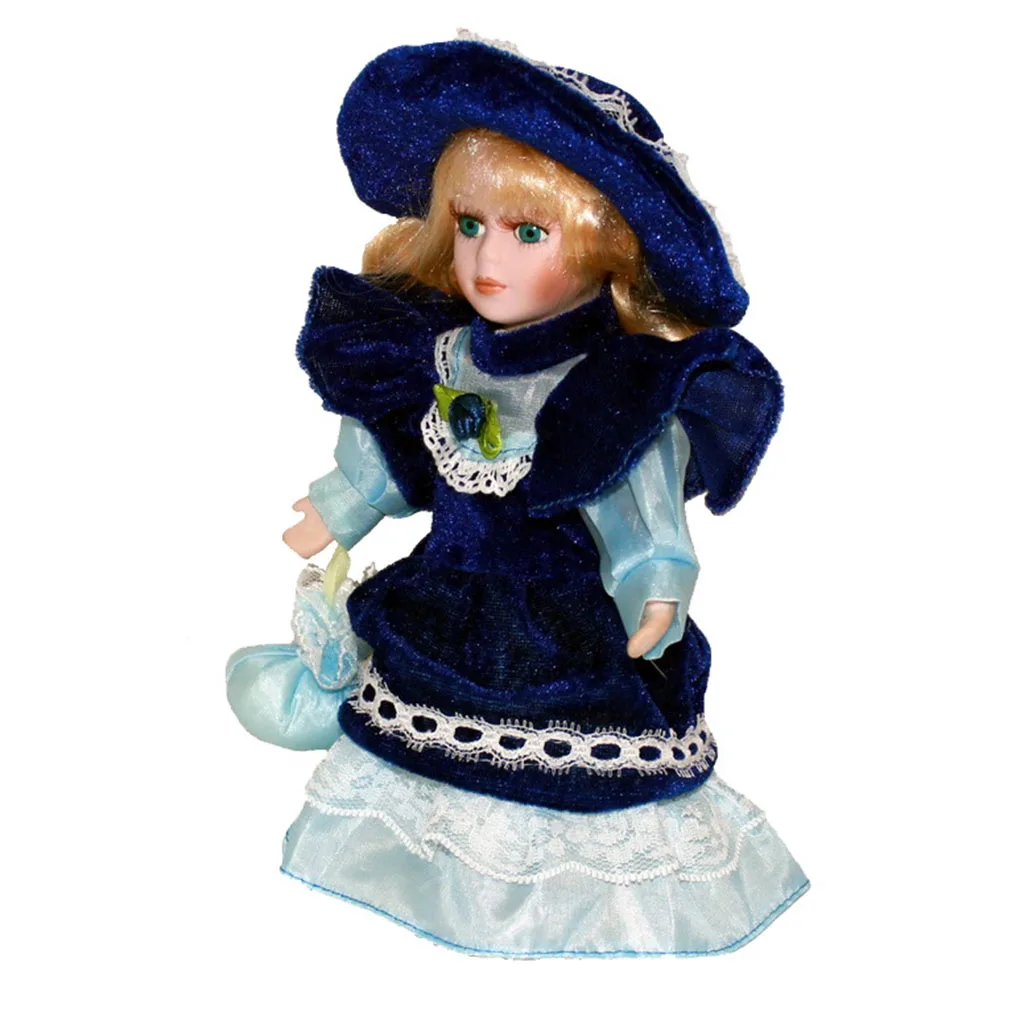 20cm Vintage Style Victorian Porcelain Doll Ceramic Doll Craft for Kids Toy Birthday Gift! Collectible Home Decor