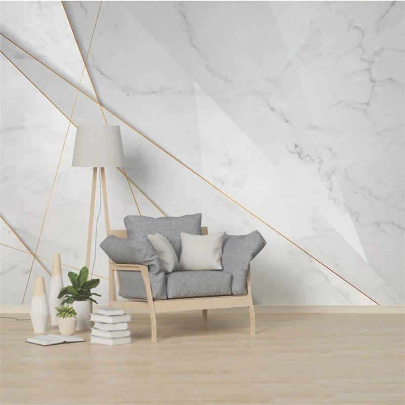 wellyu Custom wallpaper 3d nordic abstract geometric graphic lines marble background wall papers home decor papel de pared 3d