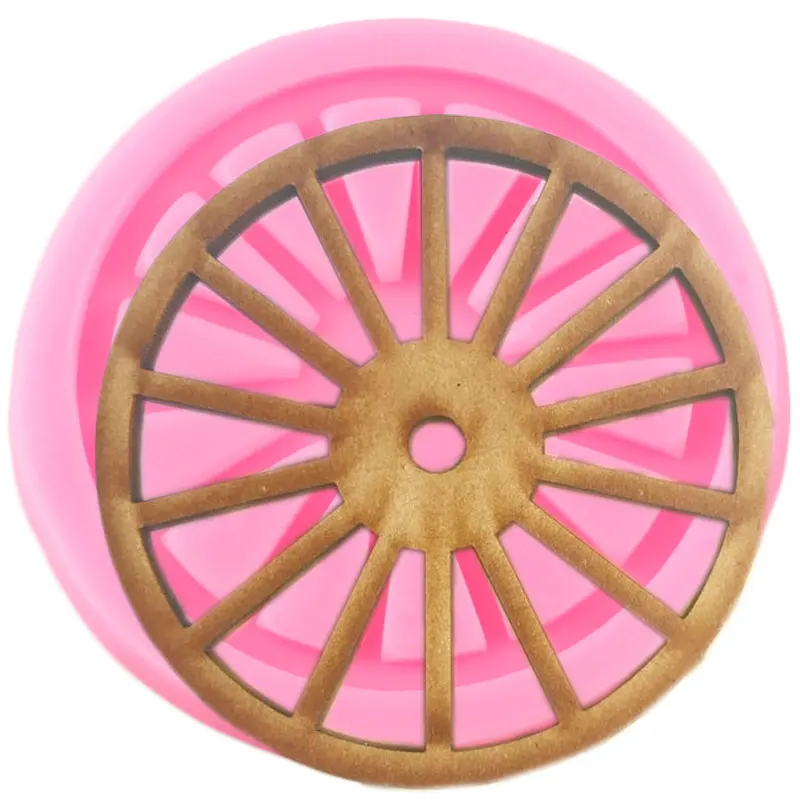 Wagon Wheel Silicone Molds Baby Birthday Cupcake Topper Fondant Cake Decorating Tools Cookie Candy Resin Clay Chocolate Moulds