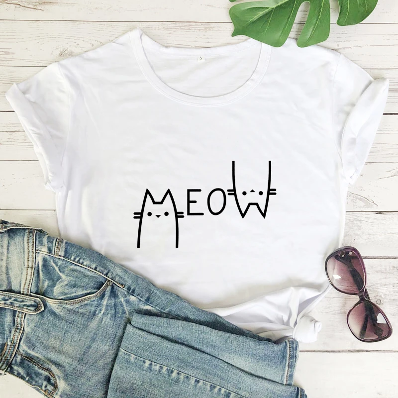 

Kawaii Kitten Graphic T-shirt Funny Cat Mama Gift Tshirt Cute Pet Lover Tee Shirt Top