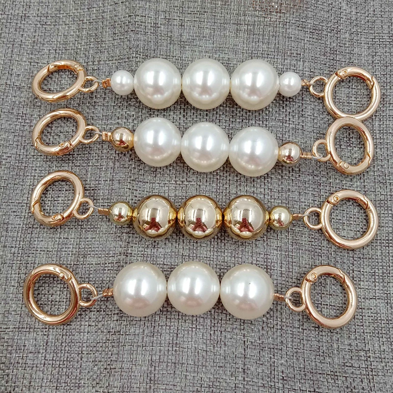 New Pearl Bag Chain Colorful Pearls Decorative Bag Strap Multifunctional Extend The Pearl Chain Bag Accessory