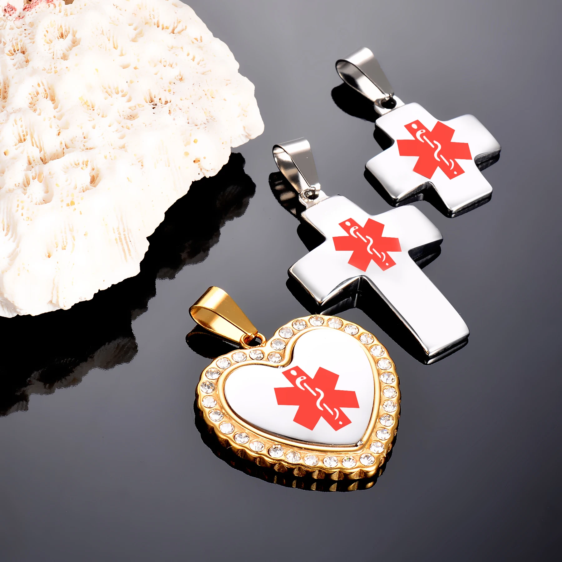 Free Engraving Medical Alert ID Pendant for Men Women Necklace Stainless Steel  Tags Emergency  Jewelry