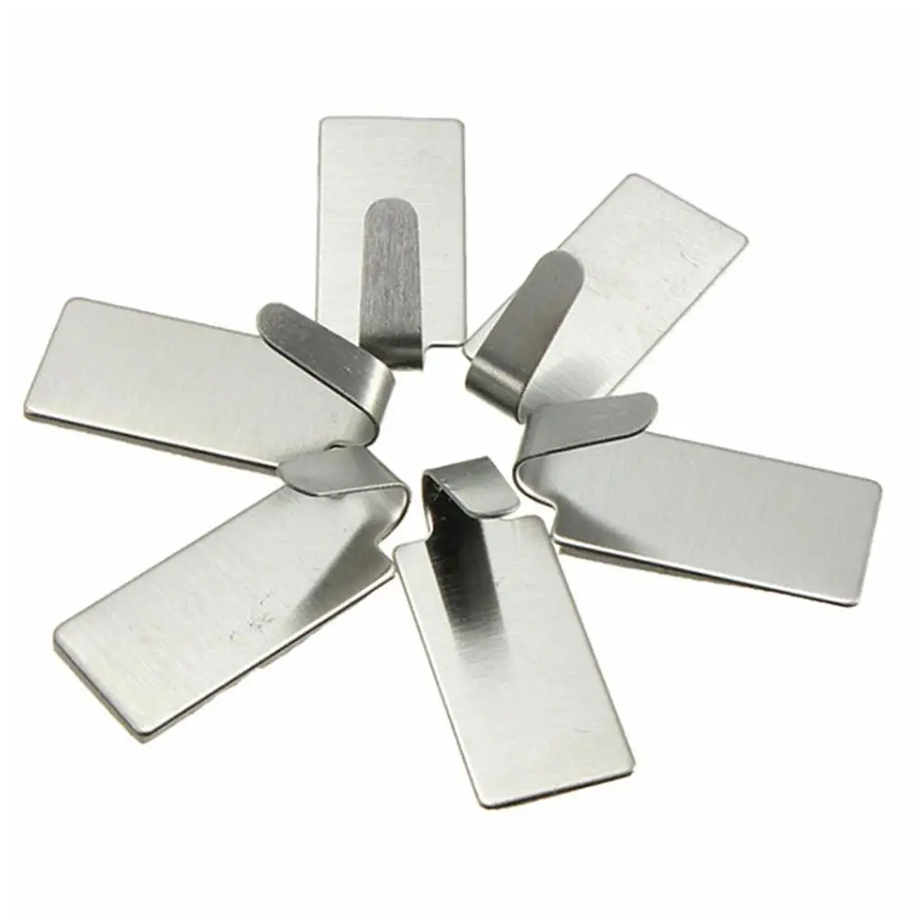 6 Chiếc Đồng Hồ Thép Không Gỉ Dính Dính Liền Mạch Móc Treo Tường Khăn Móc Treo Quần Áo