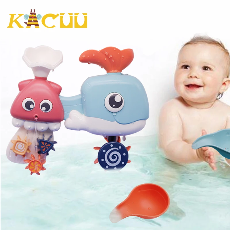 Baby Bath Toys Bathroom Play Water Spraying Tool Cartoon Whale Octopus Shower Bath Toy Play Water Bathroom Bath Kid Baby Toys