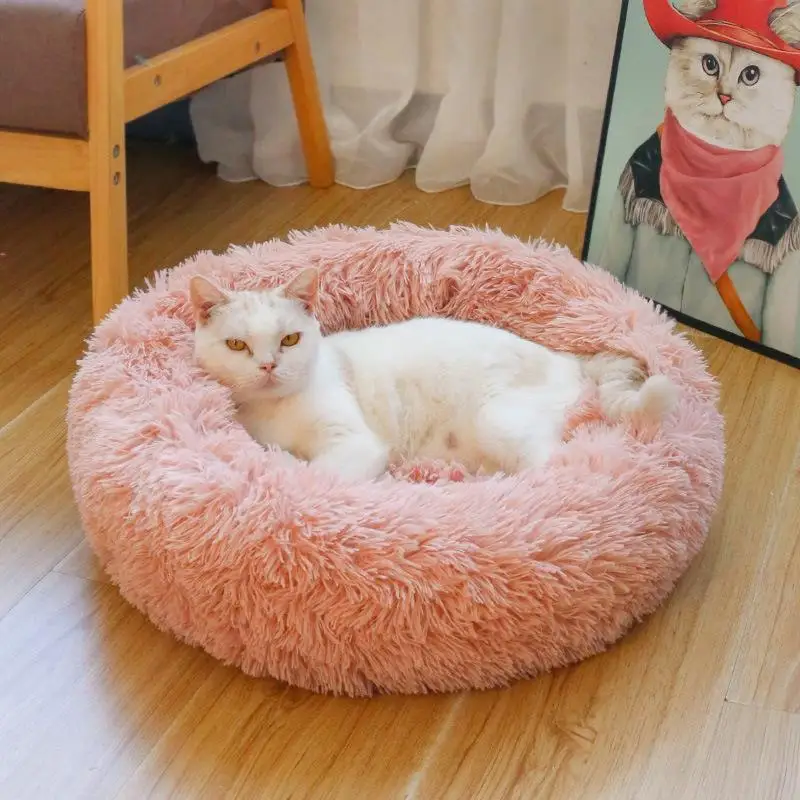 

Pet cushion Dog Bed Plush Super Soft Pet Bed Kennel Round Dog House Cat Winter Warm Sleeping Bag Puppy Cushion Mat Dog Supplies