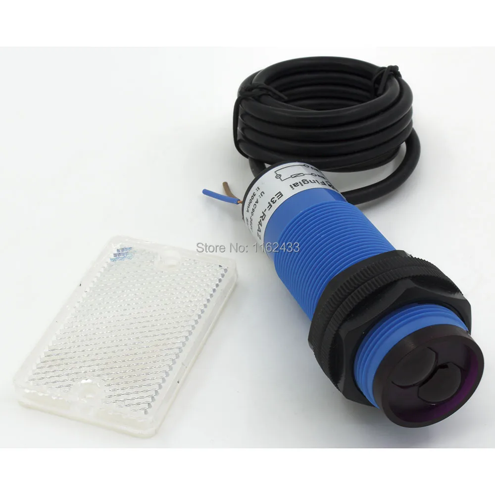 E3F-R4A2 M30 4m sensing AC 90-250V two wires NC retroreflective photoelectric switch sensor with reflector