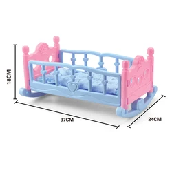 Rocking Cradle Crib Bedding Set Baby Doll Furniture Toys For Mellchan Dolls