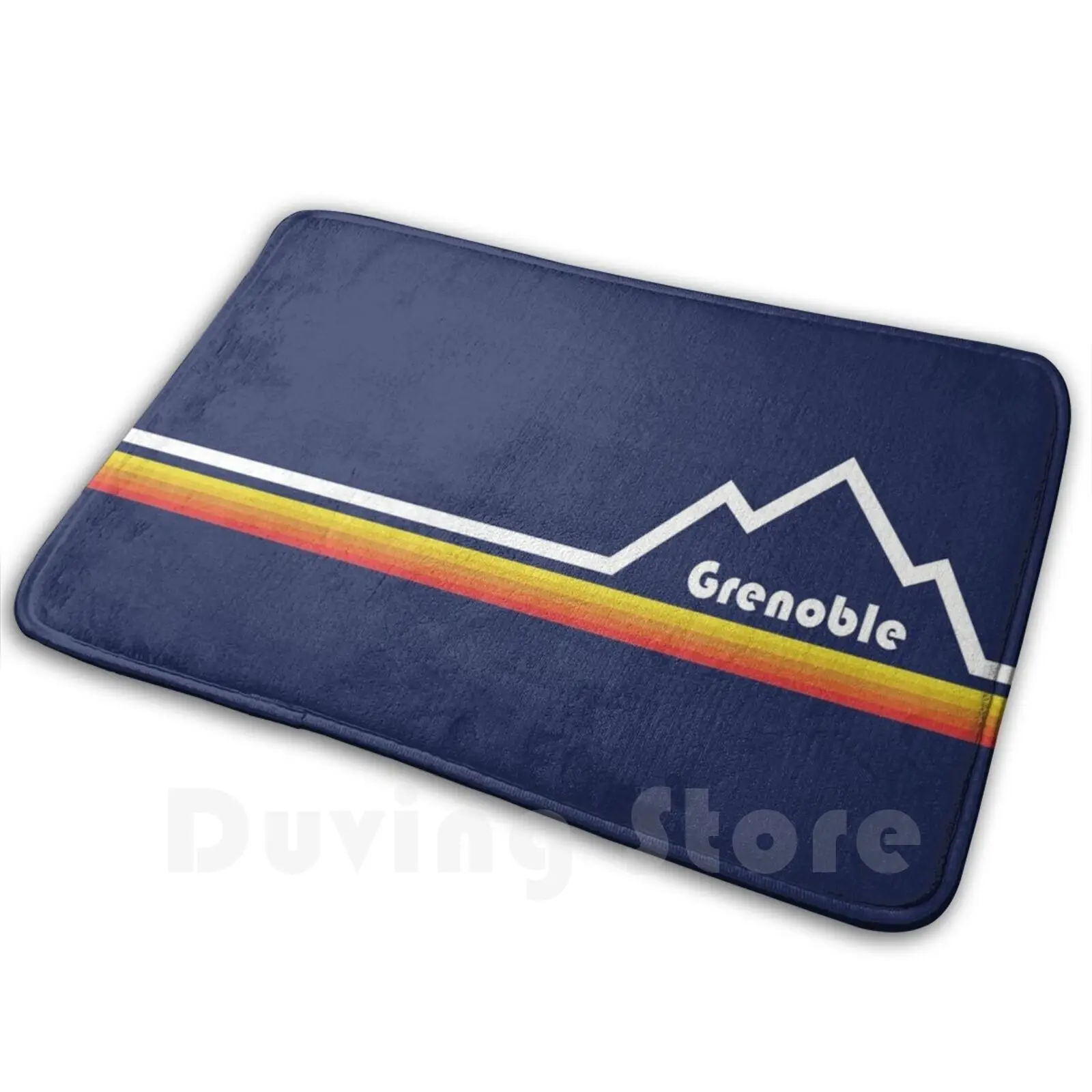 Grenoble , France Mat Rug Carpet Anti-Slip Floor Mats Bedroom La Bastille Alps Grenoble France Chamonix Skiing Mountain Biking